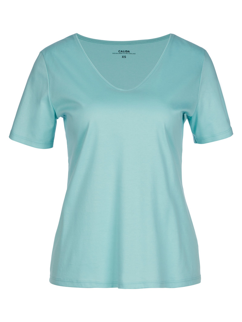 Vêtement De Nuit Calida Favourites Lavender V-shirt Pastel Turqoise Femme | UXV-4652713