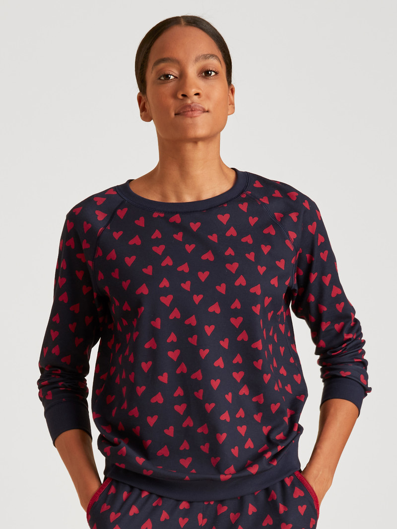 Vêtement De Nuit Calida Favourites Holidays Shirt Long-sleeve Noir Bleu Femme | CAH-5390379