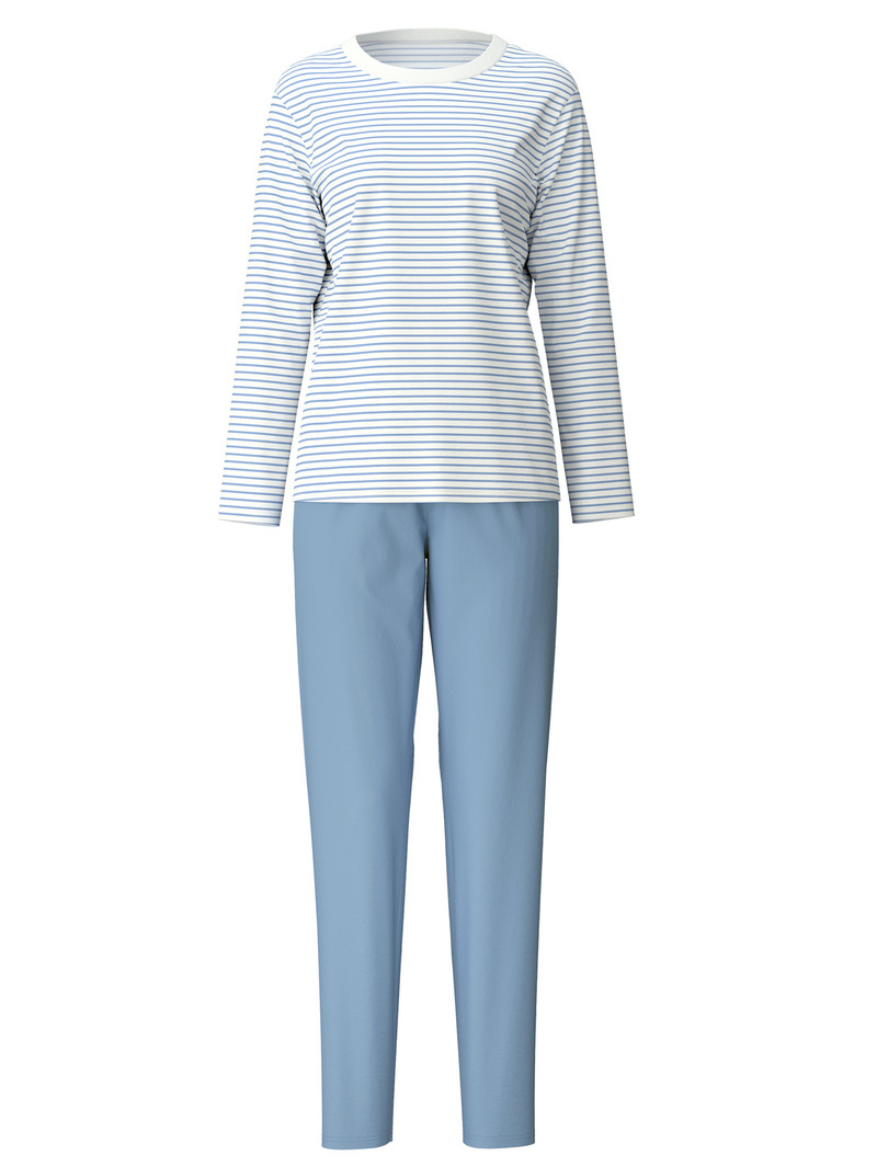 Vêtement De Nuit Calida Cotton Stripes Pyjama Endless Sky Femme | NOJ-2835073