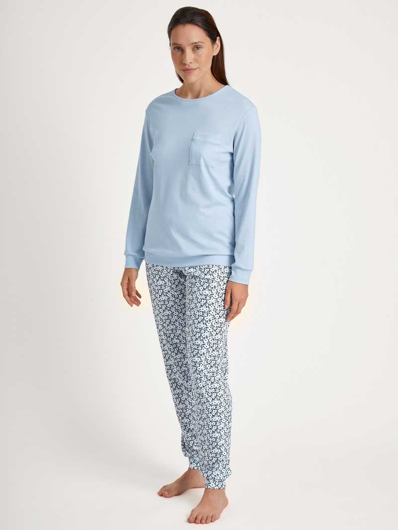 Vêtement De Nuit Calida Sweet Dreams Pyjama With Cuff Arctic Ice Femme | ZFA-0225769