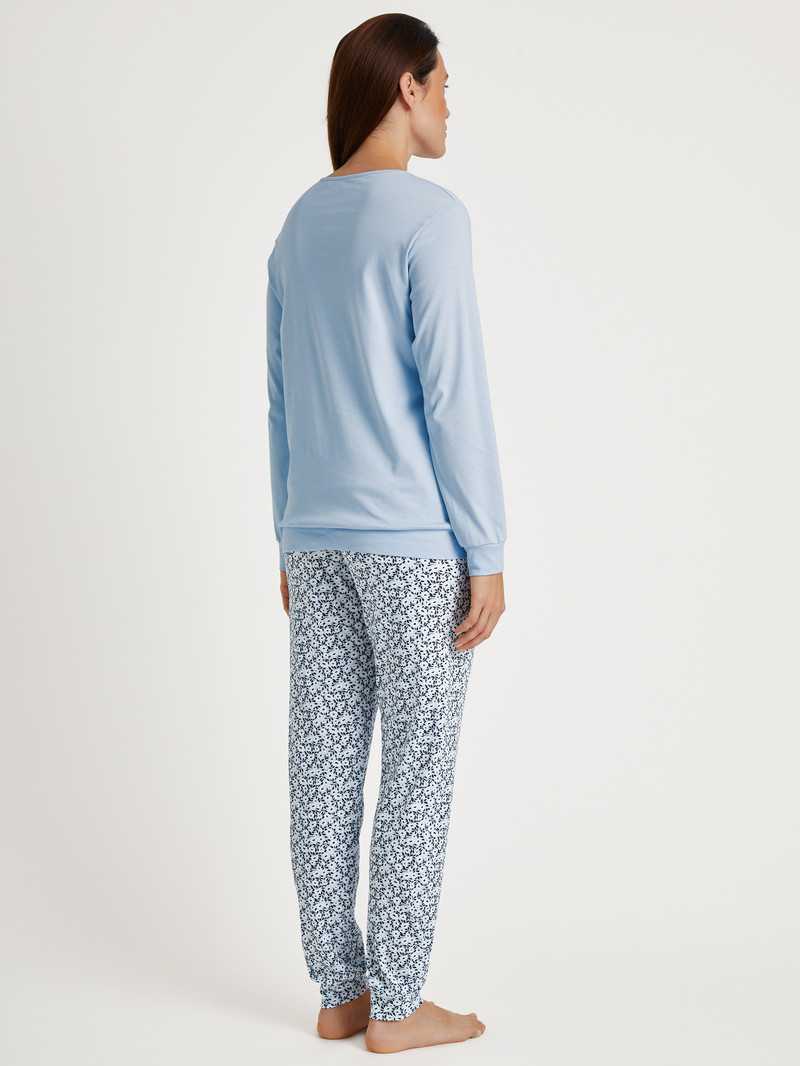 Vêtement De Nuit Calida Sweet Dreams Pyjama With Cuff Arctic Ice Femme | ZFA-0225769