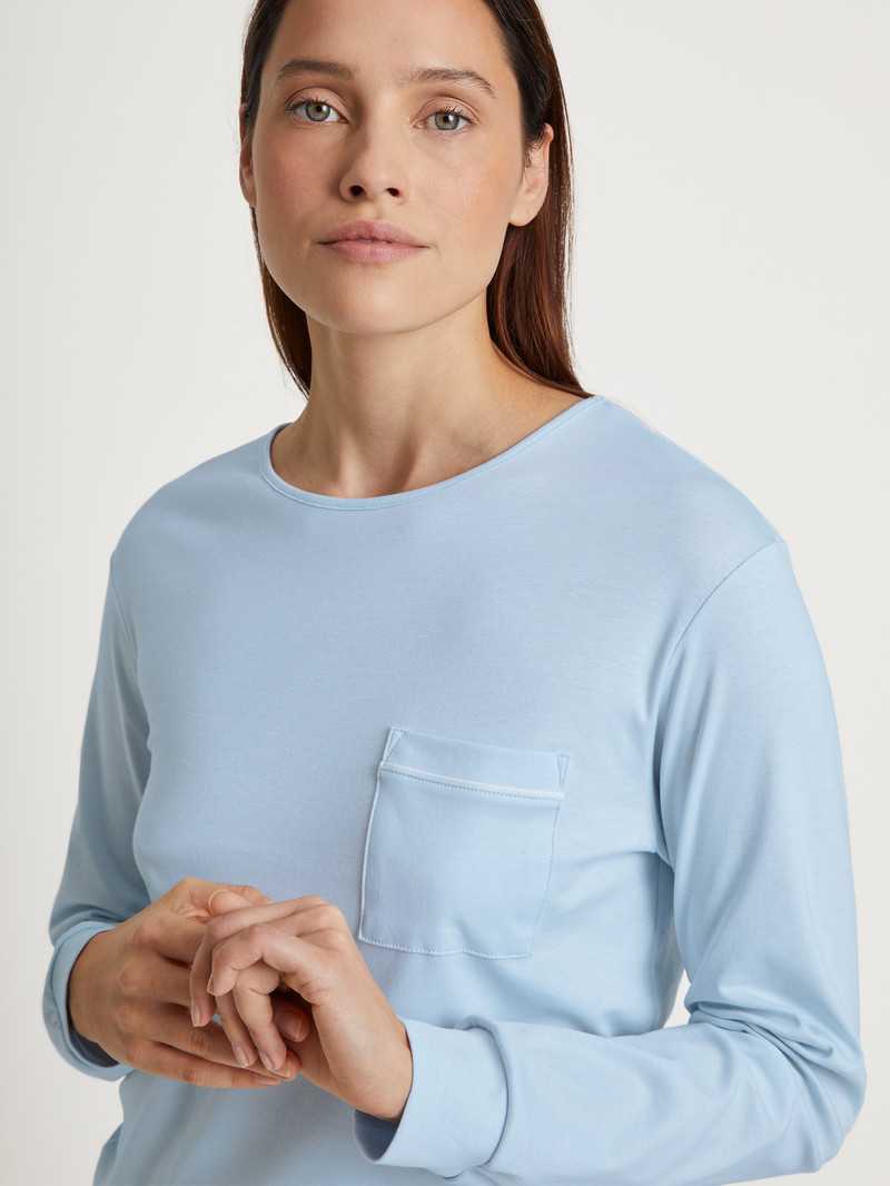 Vêtement De Nuit Calida Sweet Dreams Pyjama With Cuff Arctic Ice Femme | ZFA-0225769