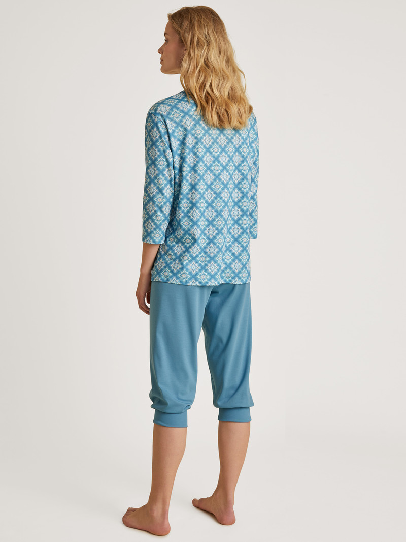 Vêtement De Nuit Calida Daylight Dreams 3/4 Pyjama Bleu Femme | DWA-9250959