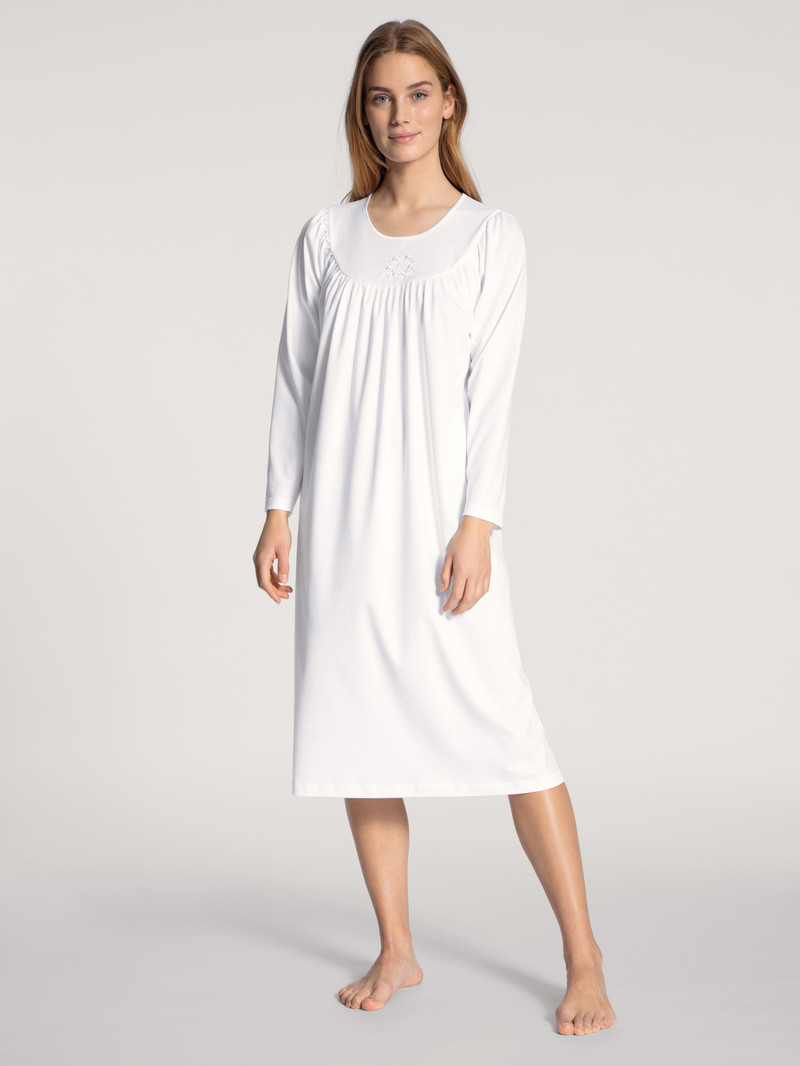 Vêtement De Nuit Calida Soft Cotton Nightdress, Length 110 Cm Blanche Femme | BBT-8418403