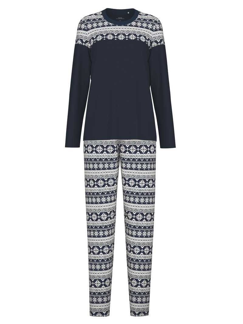 Vêtement De Nuit Calida Family & Friends Pyjama Noir Bleu Femme | SYL-8728664