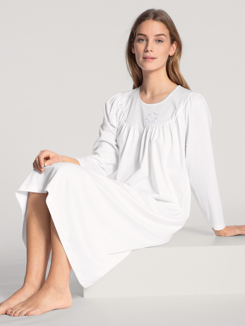 Vêtement De Nuit Calida Soft Cotton Nightdress, Length 110 Cm Blanche Femme | BBT-8418403