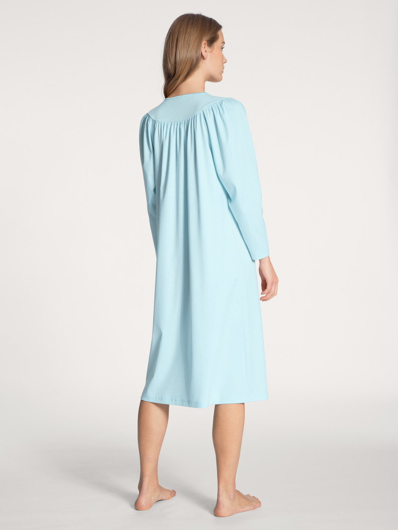 Vêtement De Nuit Calida Soft Cotton Nightdress, Length 110 Cm Hellblau Femme | UVD-1153065