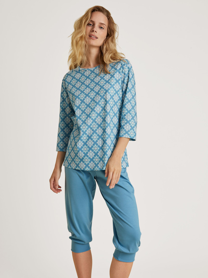 Vêtement De Nuit Calida Daylight Dreams 3/4 Pyjama Bleu Femme | DWA-9250959