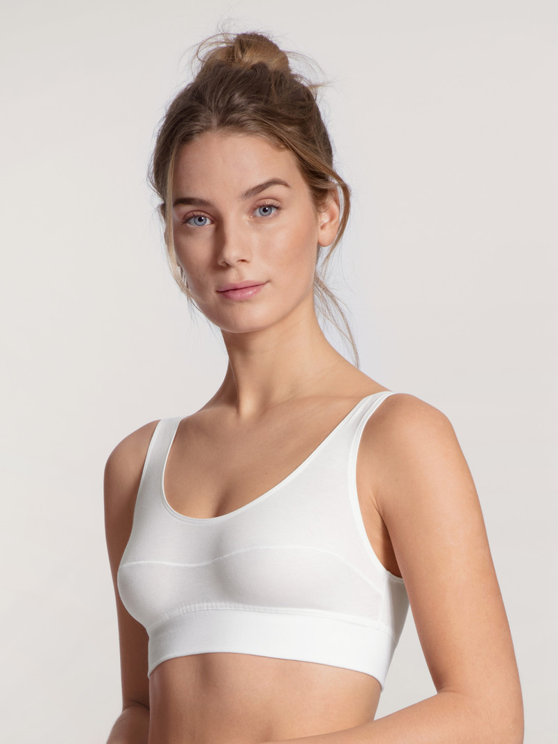 Yoga Calida Elastic Bustier Weiss Femme | OUK-5951308