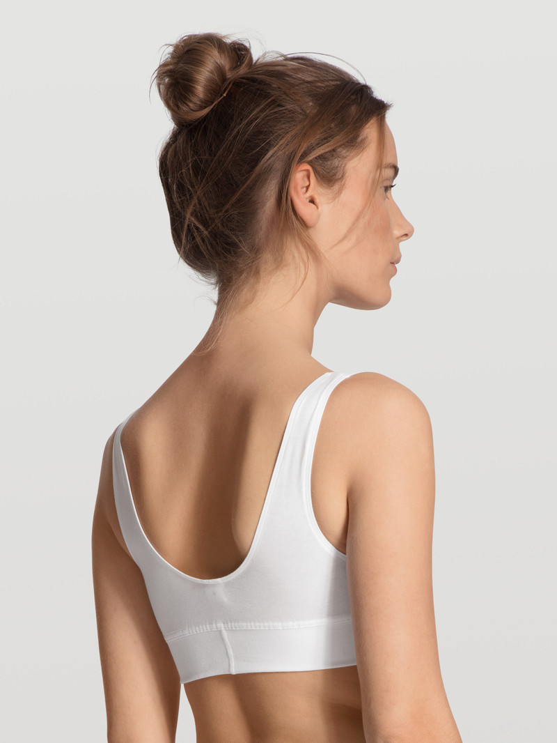 Yoga Calida Elastic Bustier Weiss Femme | OUK-5951308