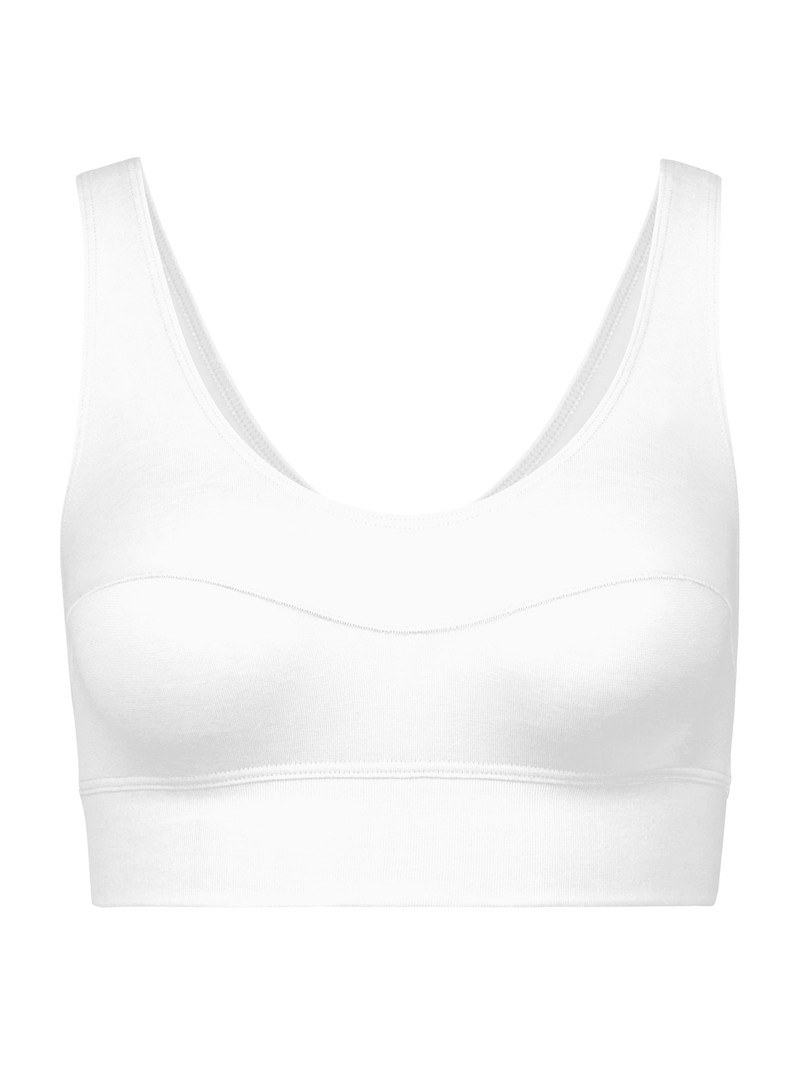 Yoga Calida Elastic Bustier Weiss Femme | OUK-5951308