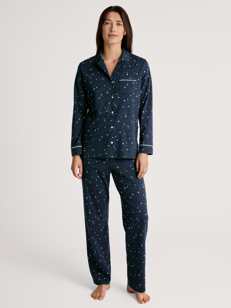 Vêtement De Nuit Calida Sweet Dreams Pyjama Buttoned Bleu Femme | SMR-2259551