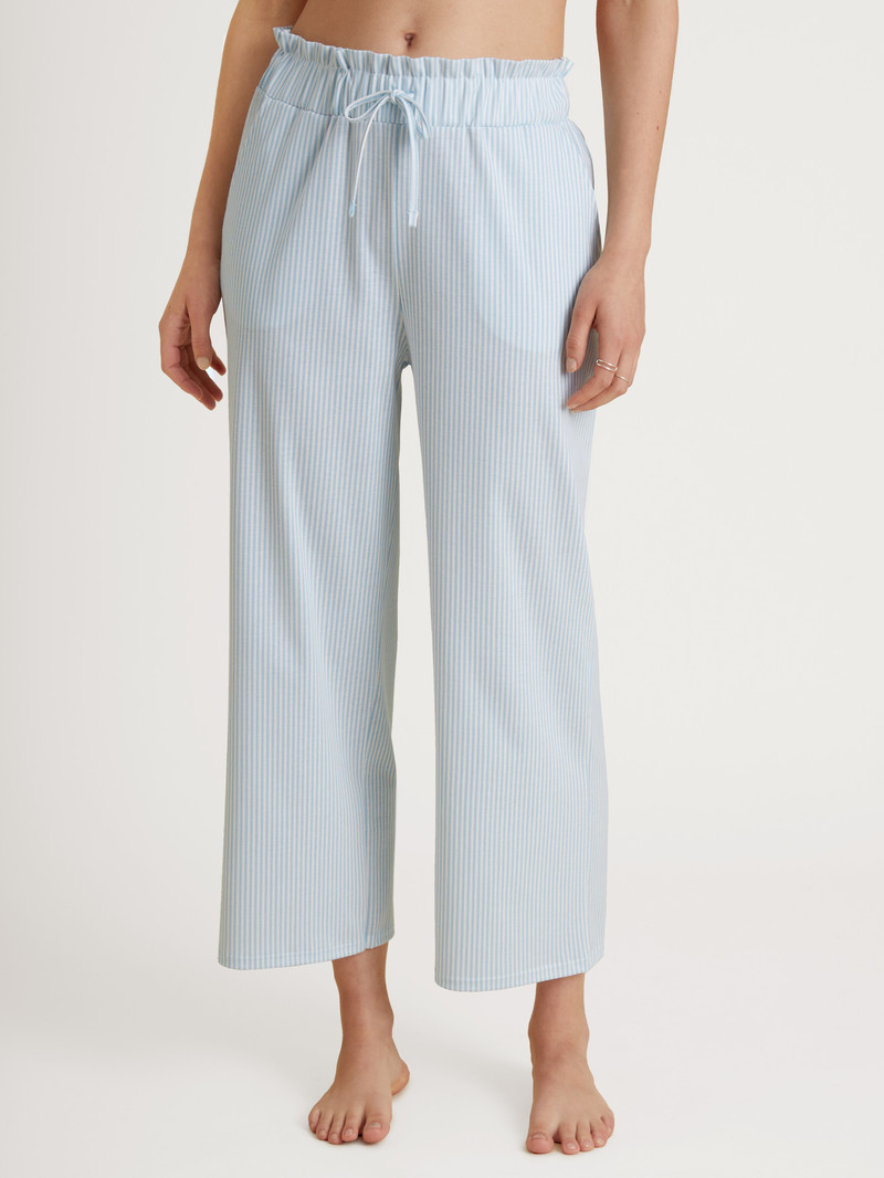 Vêtement De Nuit Calida Amalfi Journey 7/8 Pants With Paperbag Waistband Bleu Femme | WZT-5533990