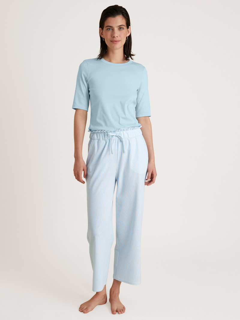 Vêtement De Nuit Calida Amalfi Journey 7/8 Pants With Paperbag Waistband Bleu Femme | WZT-5533990