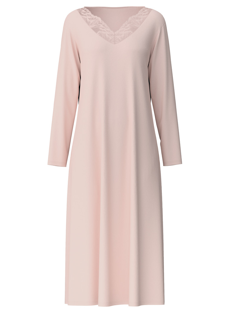 Vêtement De Nuit Calida Lace Nights Long-sleeved Nightdress, Length 125 Cm Rose Femme | NWI-3618761