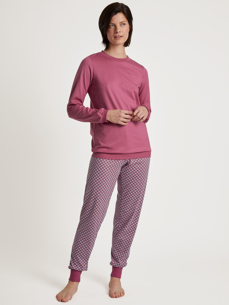 Vêtement De Nuit Calida Special Pyjama With Cuff Rouge Femme | CCH-7377787