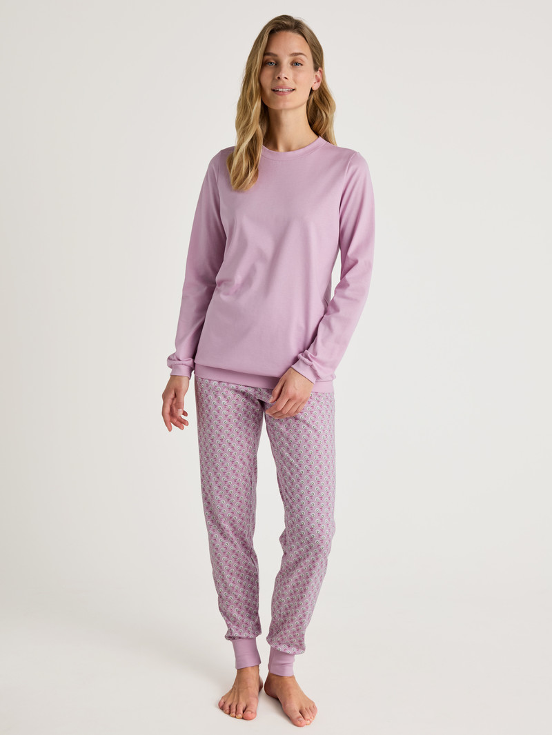 Vêtement De Nuit Calida Special Pyjama With Cuff New Fragrant Lilac Femme | RLW-9602641