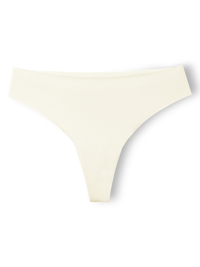 Yoga Calida Natural Skin String Blanche Femme | GLO-8419584