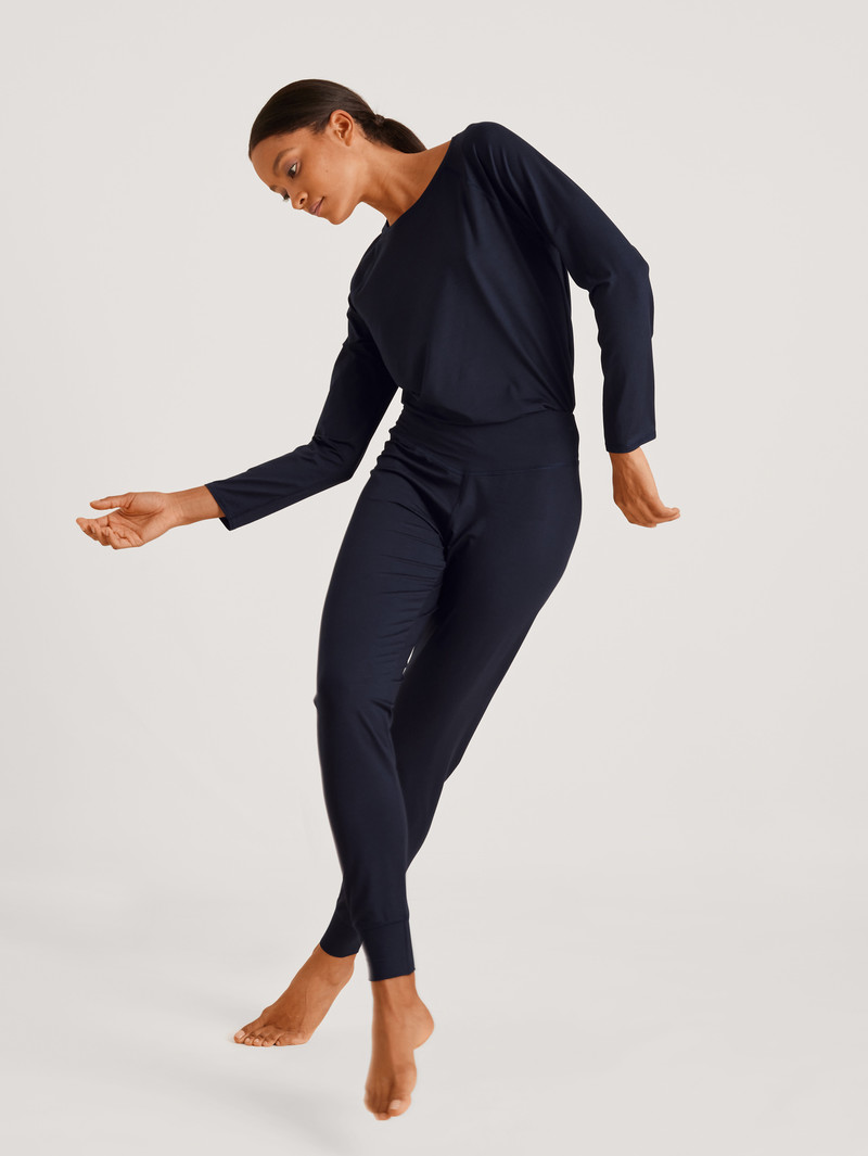 Vêtement De Nuit Calida Dsw Balancing Shirt Long-sleeve Noir Bleu Femme | XXY-5141789