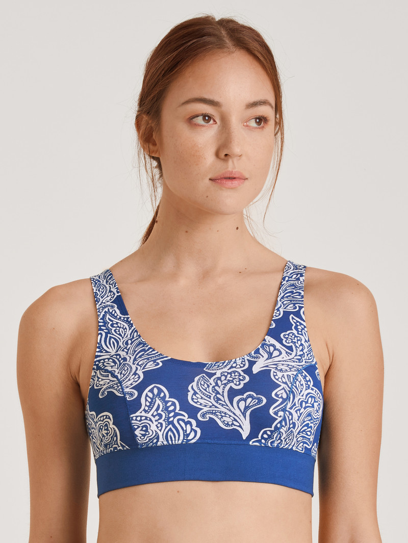 Yoga Calida Elastic Trend Bustier Bleu Femme | EKZ-6322920