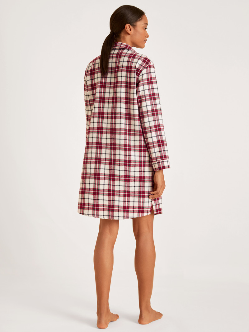 Vêtement De Nuit Calida Holiday Dreams Flannel Nightdress, Length 95 Cm Rouge Femme | GUV-2905084