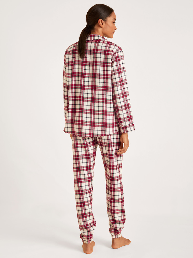 Vêtement De Nuit Calida Holiday Dreams Flannel Pyjamas, Buttoned Rouge Femme | OVQ-9879329