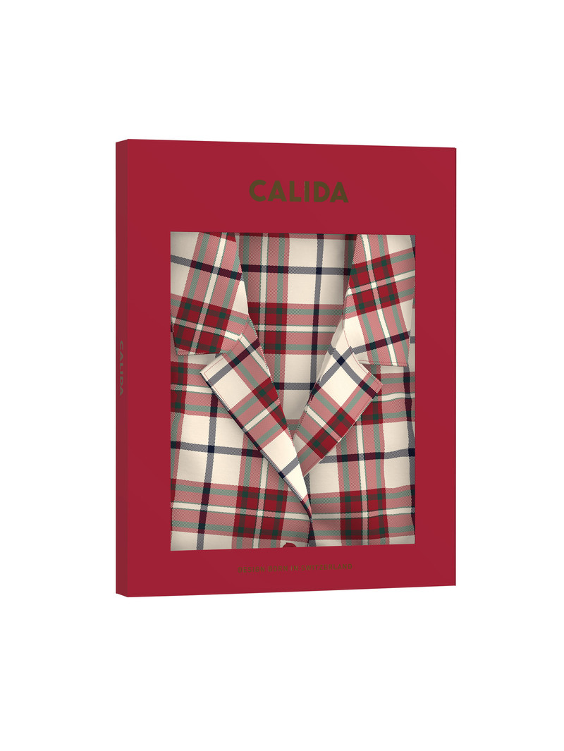 Vêtement De Nuit Calida Holiday Dreams Flannel Pyjamas, Buttoned Rouge Femme | OVQ-9879329