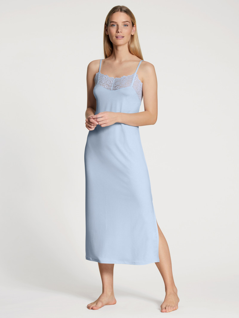 Vêtement De Nuit Calida Elegant Dreams Nightdress With Spaghetti Straps Bleu Femme | DWN-4634338