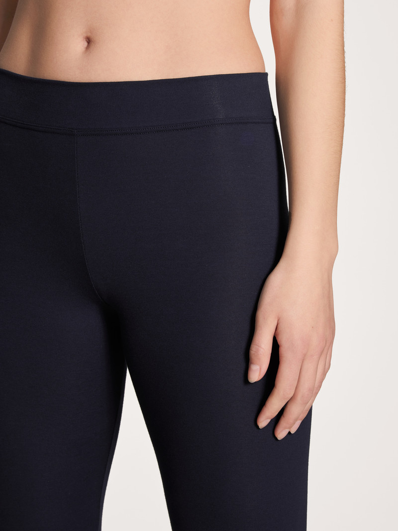 Yoga Calida Elastic Leggings Noir Bleu Femme | ULB-6251715