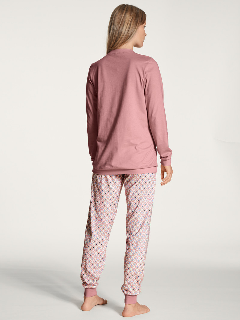 Vêtement De Nuit Calida Lovely Nights Pyjama With Cuff Rose Femme | JWI-7691755