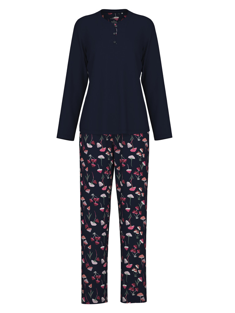 Vêtement De Nuit Calida Midnight Mushrooms Pyjama Noir Bleu Femme | OCJ-5909512