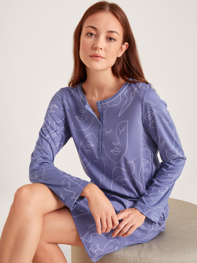 Vêtement De Nuit Calida Night Lovers Sleepshirt, Length 100cm Violette Femme | ATB-5198084