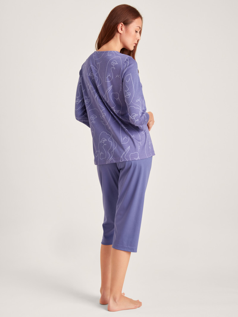 Vêtement De Nuit Calida Night Lovers 3/4 Pyjama Violette Femme | TZD-9075692