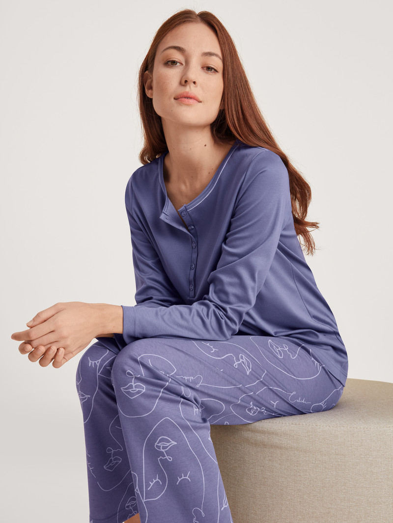 Vêtement De Nuit Calida Night Lovers Pyjama Violette Femme | NZM-1726743