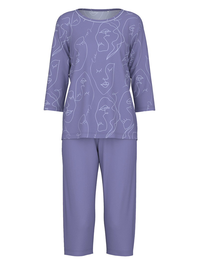 Vêtement De Nuit Calida Night Lovers 3/4 Pyjama Violette Femme | TZD-9075692