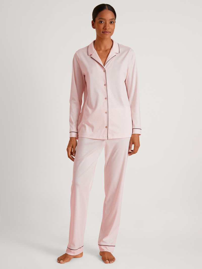 Vêtement De Nuit Calida Night Lovers Pyjama Buttoned Pearl Blush Femme | SPE-1700744