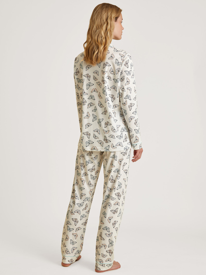 Vêtement De Nuit Calida Night Lovers Pyjama Buttoned Bleu Femme | AXM-7145753