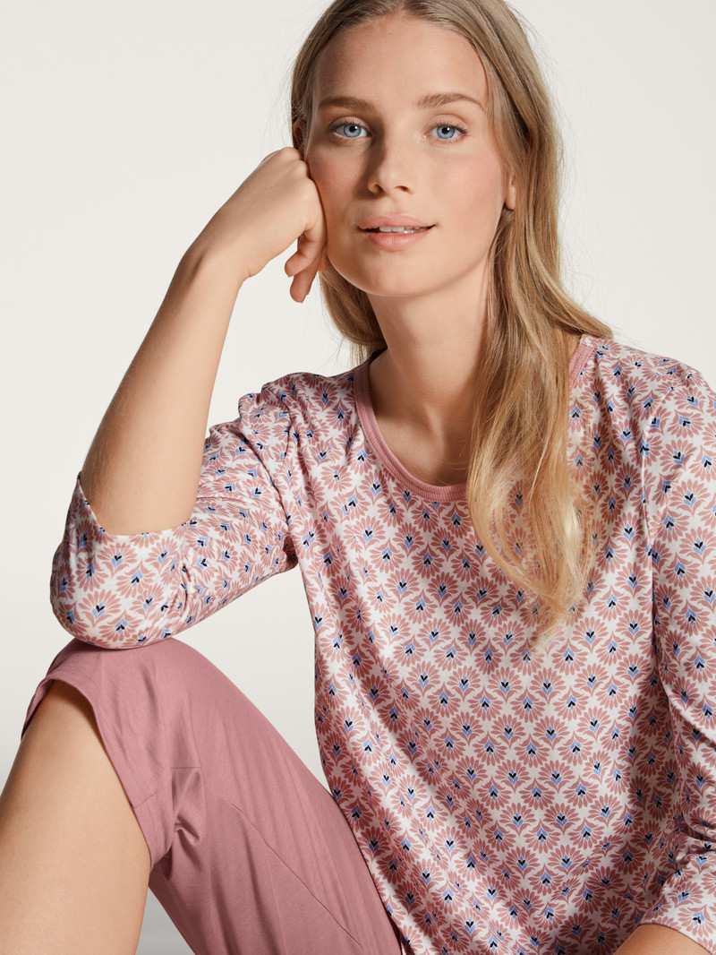 Vêtement De Nuit Calida Lovely Nights 3/4 Pyjama Rose Femme | XNB-1855522