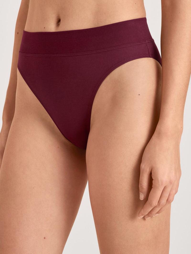 Yoga Calida Elastic Brief, High Waist Rouge Femme | XDH-6975232