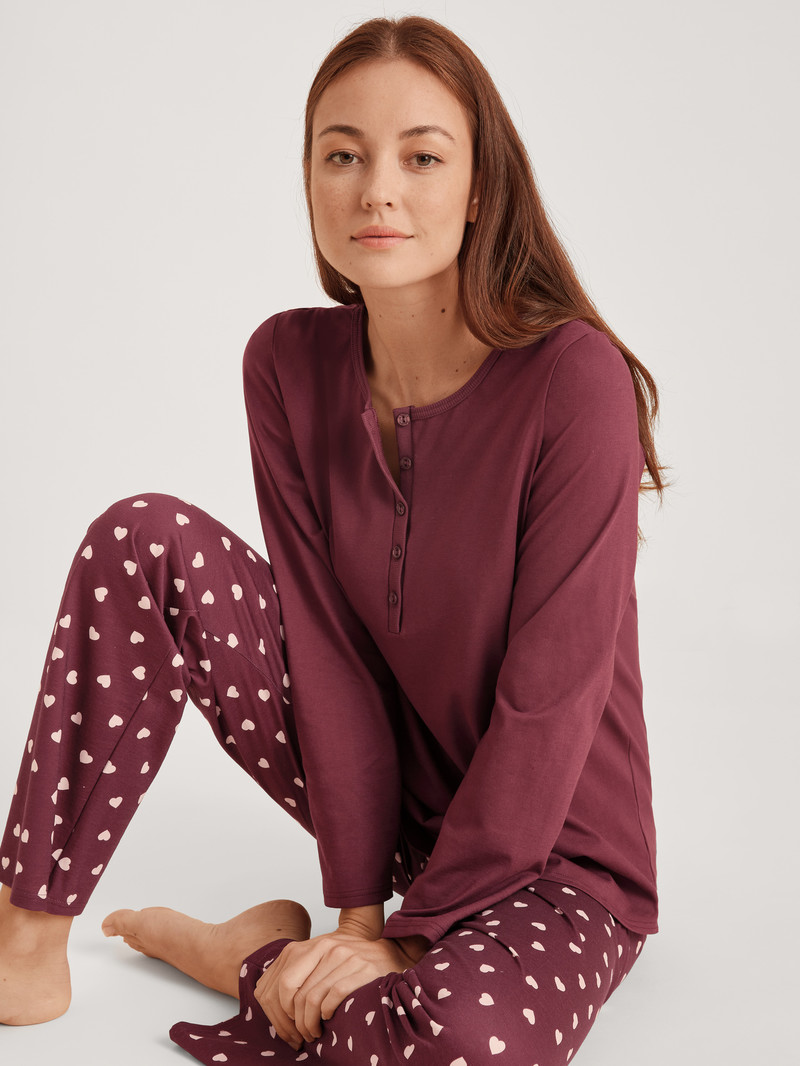 Vêtement De Nuit Calida Lovely Nights Pyjama Rouge Femme | KLQ-8420072