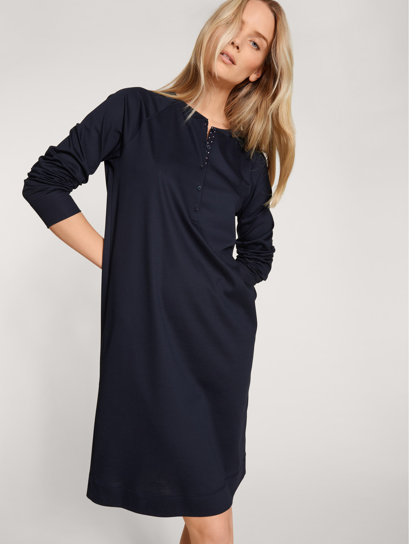 Vêtement De Nuit Calida Favourites Dreams Loungedress Noir Bleu Femme | YDE-5558462