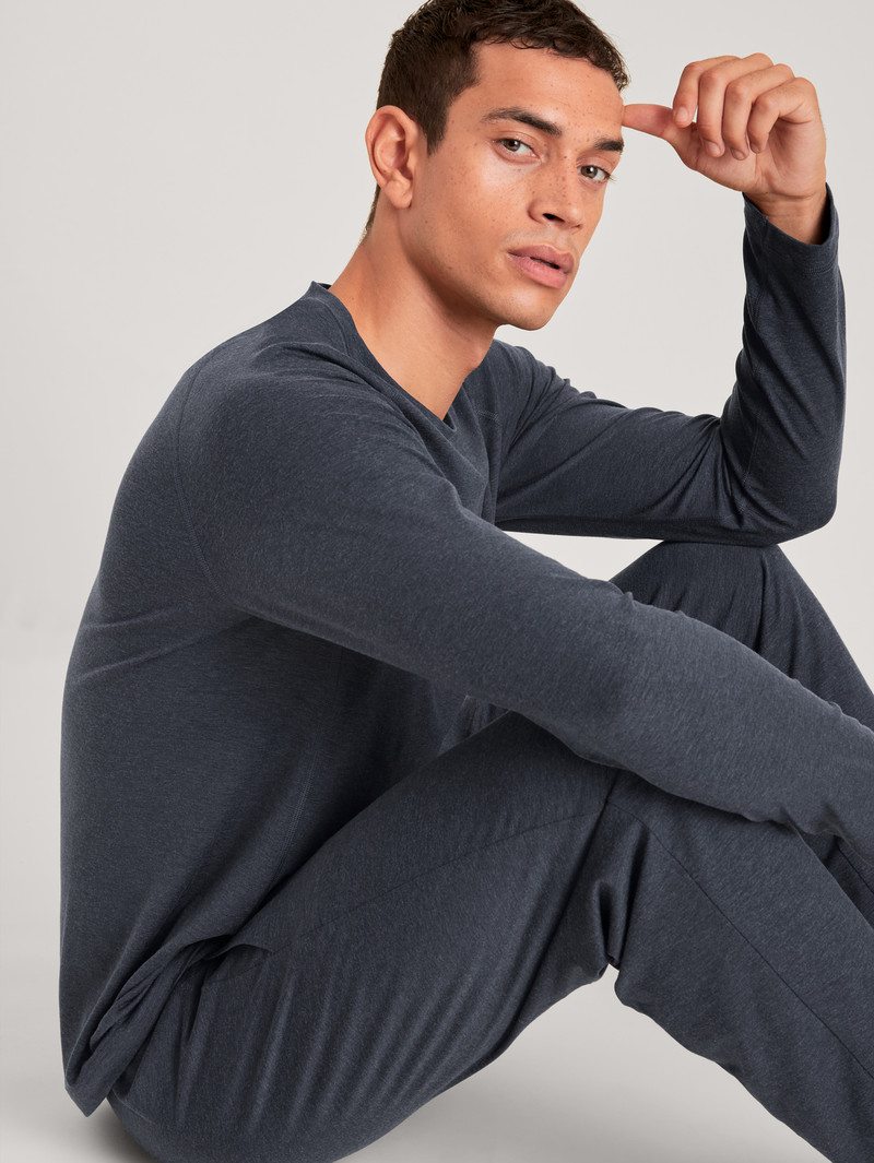 Deepsleepwear Calida Dsw Warming Shirt Long-sleeve Anthrazit Homme | UQN-8984068