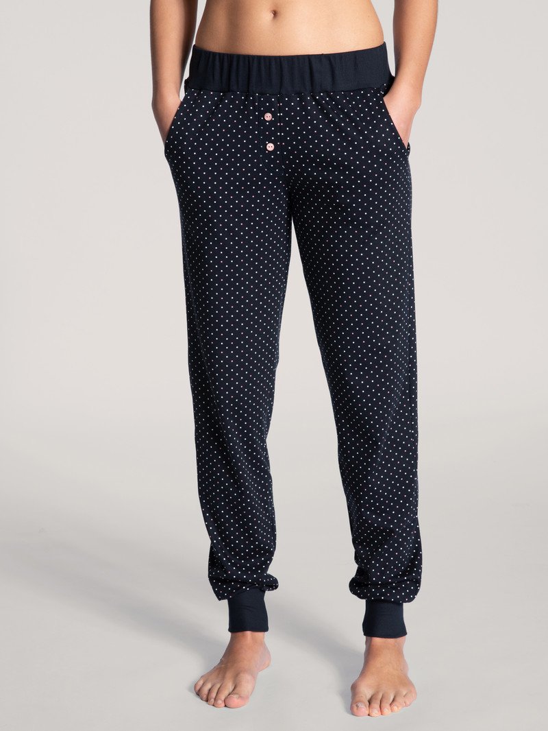 Vêtement De Nuit Calida Favourites Dreams Pants With Cuff Noir Bleu Femme | ZVW-5487237