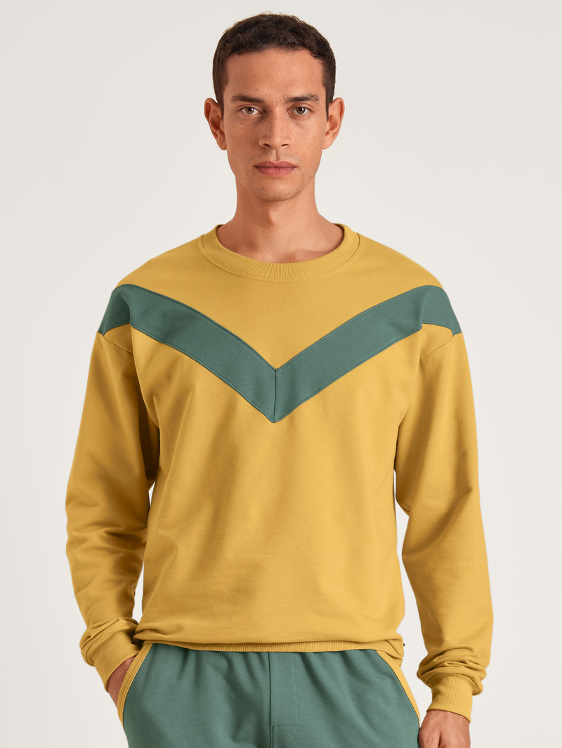 Loungewear Calida 100% Nature Refresh Sweatshirt, Cradle To Cradle Certified Jaune Homme | DKX-4477732