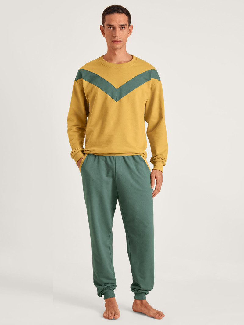 Loungewear Calida 100% Nature Refresh Sweatshirt, Cradle To Cradle Certified Jaune Homme | DKX-4477732