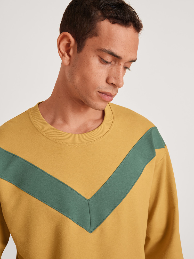 Loungewear Calida 100% Nature Refresh Sweatshirt, Cradle To Cradle Certified Jaune Homme | DKX-4477732