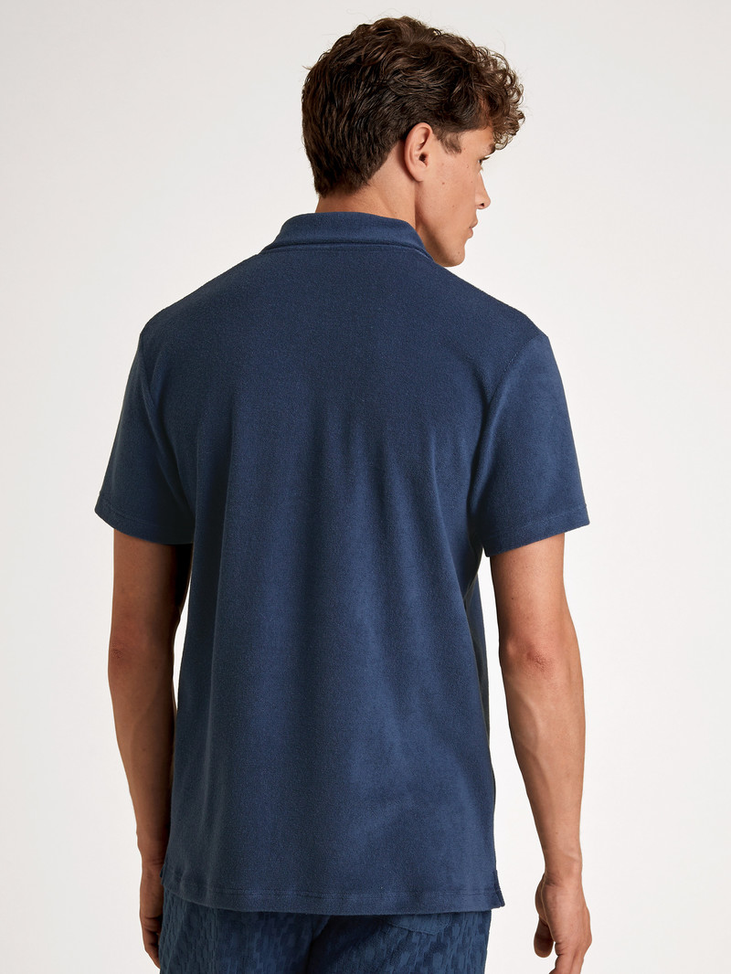 Loungewear Calida Rmx Lounge Holiday Poloshirt Bleu Homme | HGH-2549567