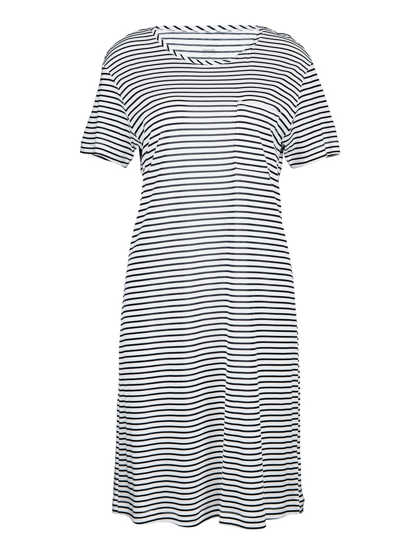 Vêtement De Nuit Calida Circular Sleep Short Sleeve Nightdress, Length 95cm, Cradle To Cradle Certified Noir Bleu Femme | CSJ-1169080