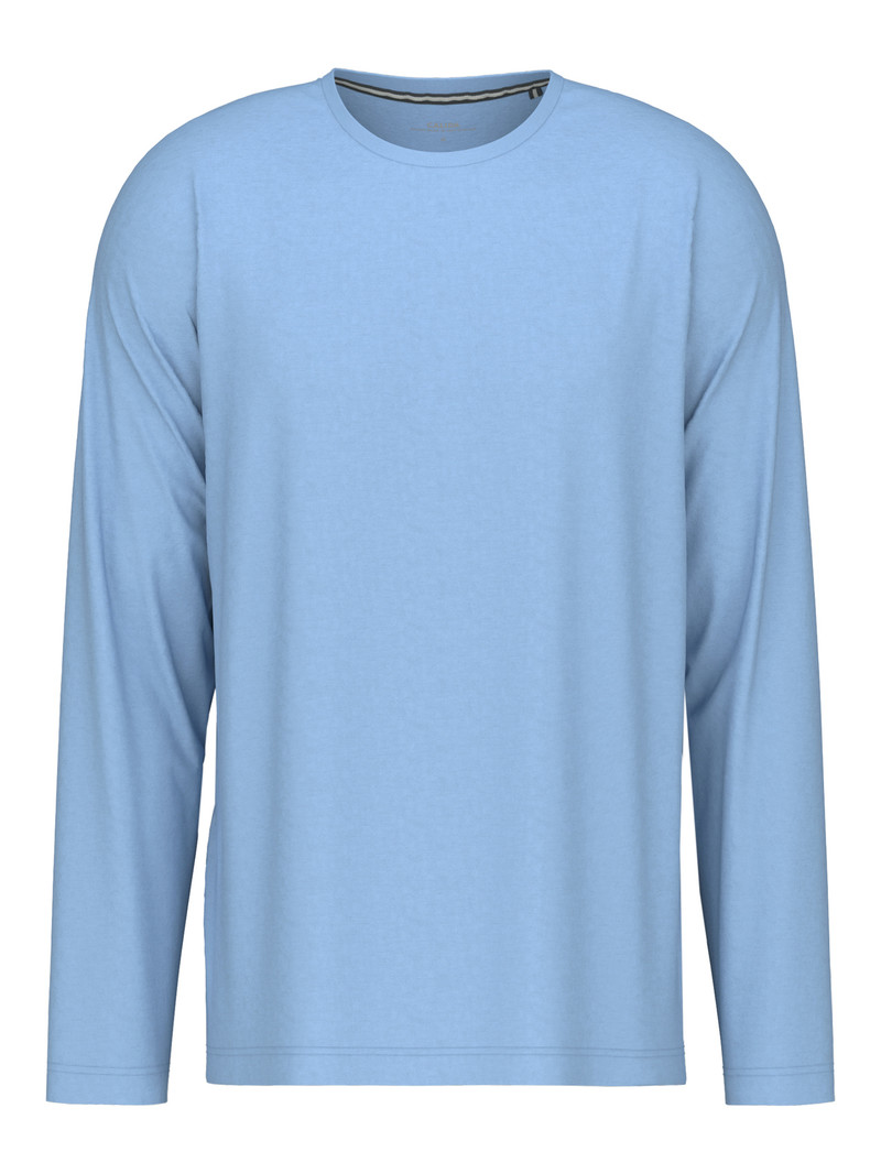 Loungewear Calida Remix Basic Sleep Shirt Long Sleeve Bleu Homme | PBI-6823306