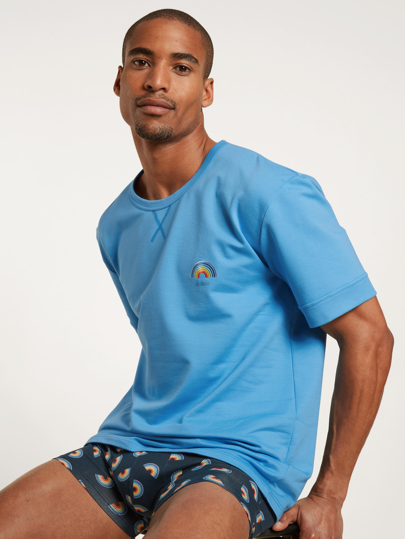 Loungewear Calida Love Capsule Shirt Short Sleeve Bleu Homme | LJO-1620336